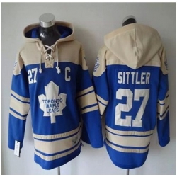 Toronto Maple Leafs #27 Darryl Sittler Blue Sawyer Hooded Sweatshirt Stitched NHL Jersey