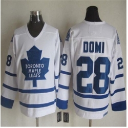 Toronto Maple Leafs #28 Tie Domi White CCM Throwback Stitched NHL Jersey