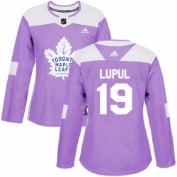 Womens Adidas Toronto Maple Leafs 19 Joffrey Lupul Authentic Purple Fights Cancer Practice NHL Jersey 