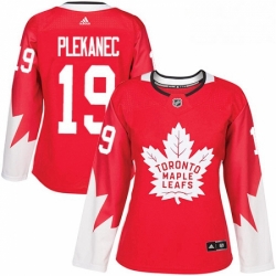 Womens Adidas Toronto Maple Leafs 19 Tomas Plekanec Authentic Red Alternate NHL Jerse