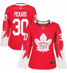 Womens Adidas Toronto Maple Leafs 30 Calvin Pickard Authentic Red Alternate NHL Jersey 