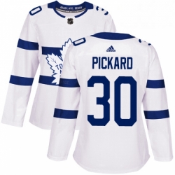 Womens Adidas Toronto Maple Leafs 30 Calvin Pickard Authentic White 2018 Stadium Series NHL Jersey 