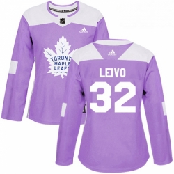 Womens Adidas Toronto Maple Leafs 32 Josh Leivo Authentic Purple Fights Cancer Practice NHL Jersey 