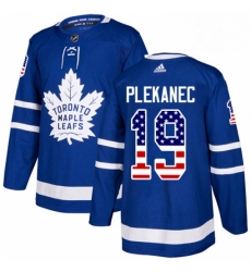 Youth Adidas Toronto Maple Leafs 19 Tomas Plekanec Authentic Royal Blue USA Flag Fashion NHL Jerse