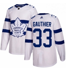 Youth Adidas Toronto Maple Leafs 33 Frederik Gauthier Authentic White 2018 Stadium Series NHL Jersey 