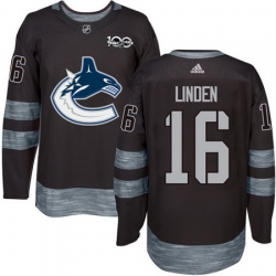 Canucks #16 Trevor Linden Black 1917 2017 100th Anniversary Stitched NHL Jersey