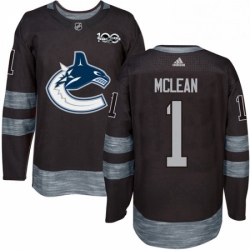 Mens Adidas Vancouver Canucks 1 Kirk Mclean Premier Black 1917 2017 100th Anniversary NHL Jersey 