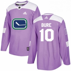 Mens Adidas Vancouver Canucks 10 Pavel Bure Authentic Purple Fights Cancer Practice NHL Jersey 