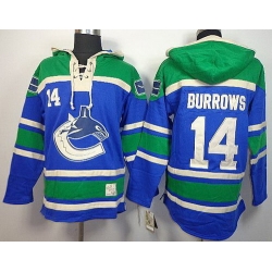 Vancouver Canucks 14 Alexandre Burrows Blue Lace-Up NHL Jersey Hoodies