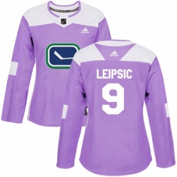 Womens Adidas Vancouver Canucks 9 Brendan Leipsic Authentic Purple Fights Cancer Practice NHL Jerse