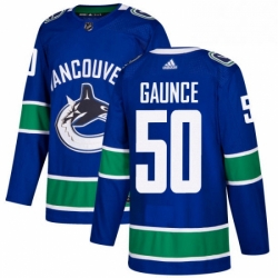 Youth Adidas Vancouver Canucks 50 Brendan Gaunce Authentic Blue Home NHL Jersey 