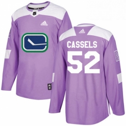 Youth Adidas Vancouver Canucks 52 Cole Cassels Authentic Purple Fights Cancer Practice NHL Jersey 