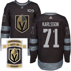 Adidas Golden Knights #71 William Karlsson Black 1917 2017 100th Anniversary Stitched NHL Inaugural Season Patch Jersey