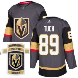 Adidas Golden Knights #89 Alex Tuch Grey Home Authentic Stitched NHL Inaugural Season Patch Jersey