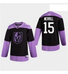 Men Golden Knights 15 Jon Merrill Fights Cancer Practice Hockey Jersey