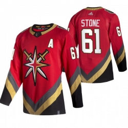 Men Vegas Golden Knights 61 Mark Stone Red Adidas 2020 21 Reverse Retro Alternate NHL Jersey