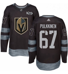 Mens Adidas Vegas Golden Knights 67 Teemu Pulkkinen Authentic Black 1917 2017 100th Anniversary NHL Jersey 