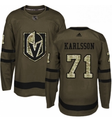 Mens Adidas Vegas Golden Knights 71 William Karlsson Authentic Green Salute to Service NHL Jersey 