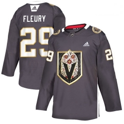 Vegas Golden Knights 29 Marc Andre Fleury Gray Dia De Los Muertos Adidas Jersey