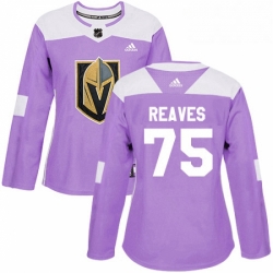 Womens Adidas Vegas Golden Knights 75 Ryan Reaves Authentic Purple Fights Cancer Practice NHL Jersey