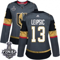 womens brendan leipsic vegas golden knights jersey gray adidas 13 nhl home 2018 stanley cup final authentic