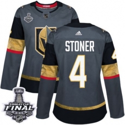 womens clayton stoner vegas golden knights jersey gray adidas 4 nhl home 2018 stanley cup final authentic