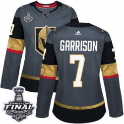 womens jason garrison vegas golden knights jersey gray adidas 7 nhl home 2018 stanley cup final authentic