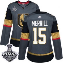 womens jon merrill vegas golden knights jersey gray adidas 15 nhl home 2018 stanley cup final authentic