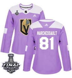 womens jonathan marchessault vegas golden knights jersey purple adidas 81 nhl 2018 stanley cup final authentic fights cancer practice