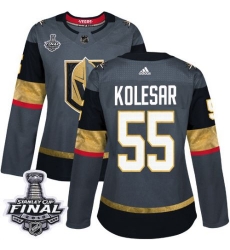 womens keegan kolesar vegas golden knights jersey gray adidas 55 nhl home 2018 stanley cup final authentic