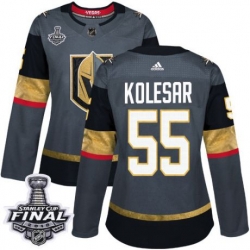 womens keegan kolesar vegas golden knights jersey gray adidas 55 nhl home 2018 stanley cup final authentic