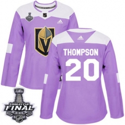 womens paul thompson vegas golden knights jersey purple adidas 20 nhl 2018 stanley cup final authentic fights cancer practice