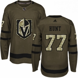 Youth Adidas Vegas Golden Knights 77 Brad Hunt Authentic Green Salute to Service NHL Jersey 