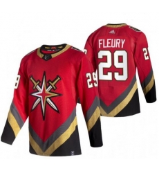 Youth Vegas Golden Knights 29 Marc Andre Fleury Red Adidas 2020 21 Reverse Retro Alternate NHL Jersey