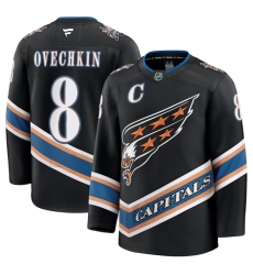 Men Washington Capitals 8 Alexander Ovechkin Black 2024 25 Alternate Stitched Hockey Jersey