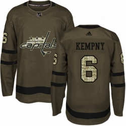 Mens Adidas Washington Capitals 6 Michal Kempny Premier Green Salute to Service NHL Jersey 