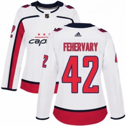 Womens Adidas Washington Capitals 42 Martin Fehervary Authentic White Away NHL Jersey 