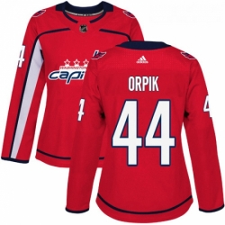 Womens Adidas Washington Capitals 44 Brooks Orpik Authentic Red Home NHL Jersey 