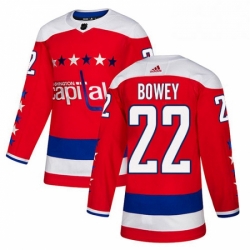 Youth Adidas Washington Capitals 22 Madison Bowey Authentic Red Alternate NHL Jersey 