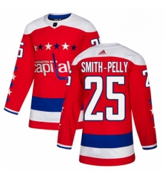 Youth Adidas Washington Capitals 25 Devante Smith Pelly Authentic Red Alternate NHL Jersey 