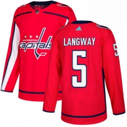 Youth Adidas Washington Capitals 5 Rod Langway Premier Red Home NHL Jersey 