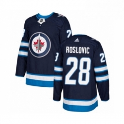 Mens Adidas Winnipeg Jets 28 Jack Roslovic Premier Navy Blue Home NHL Jersey 