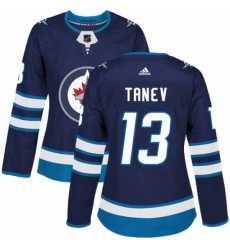 Womens Adidas Winnipeg Jets 13 Brandon Tanev Authentic Navy Blue Home NHL Jersey 