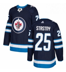 Youth Adidas Winnipeg Jets 25 Paul Stastny Premier Navy Blue Home NHL Jersey 