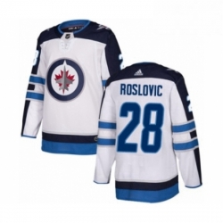 Youth Adidas Winnipeg Jets 28 Jack Roslovic Authentic White Away NHL Jersey 