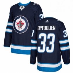 Youth Adidas Winnipeg Jets 33 Dustin Byfuglien Authentic Navy Blue Home NHL Jersey 