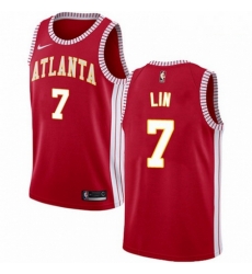 Mens Nike Atlanta Hawks 7 Jeremy Lin Swingman Red NBA Jersey Statement Edition 