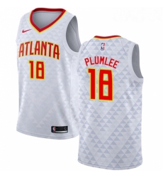 Womens Nike Atlanta Hawks 18 Miles Plumlee Swingman White NBA Jersey Association Edition 