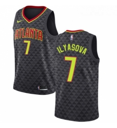 Womens Nike Atlanta Hawks 7 Ersan Ilyasova Swingman Black Road NBA Jersey Icon Edition 