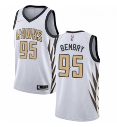 Womens Nike Atlanta Hawks 95 DeAndre Bembry Swingman White NBA Jersey City Edition